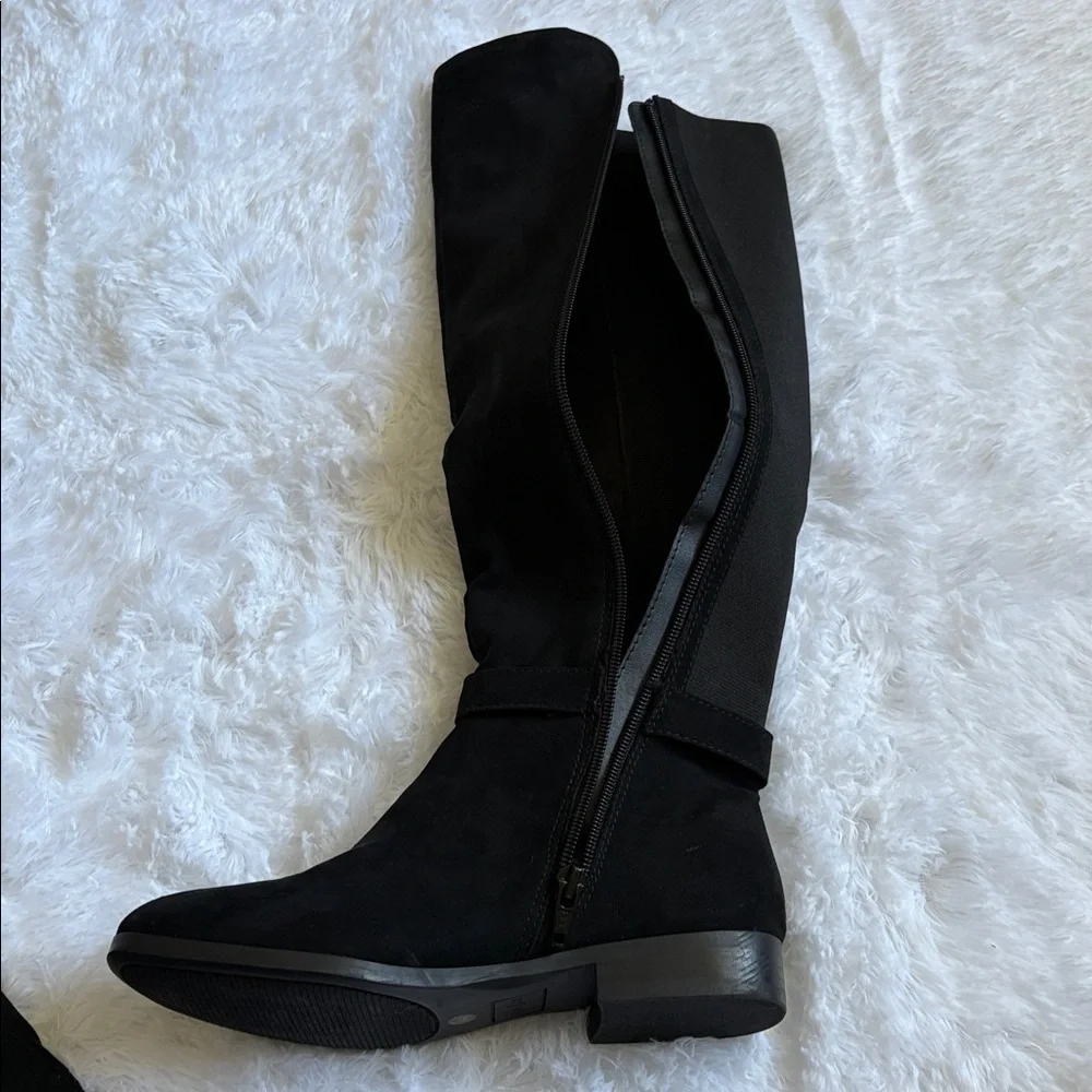 Like New Style & Co Black Kimmball Suede Boots Size 5M